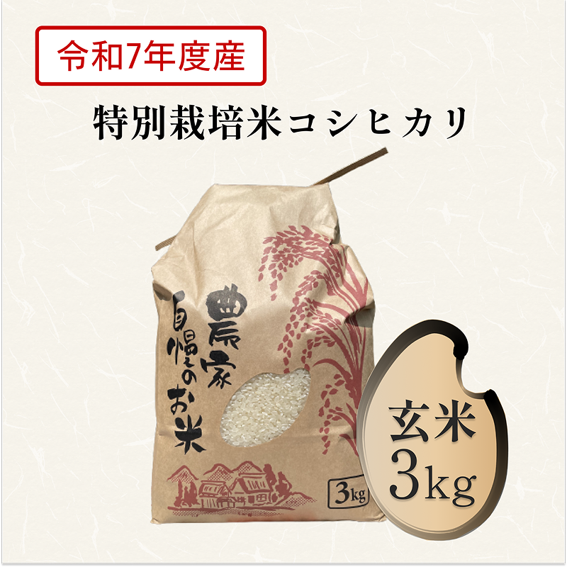 【特別栽培米】　コシヒカリ3Kg　玄米